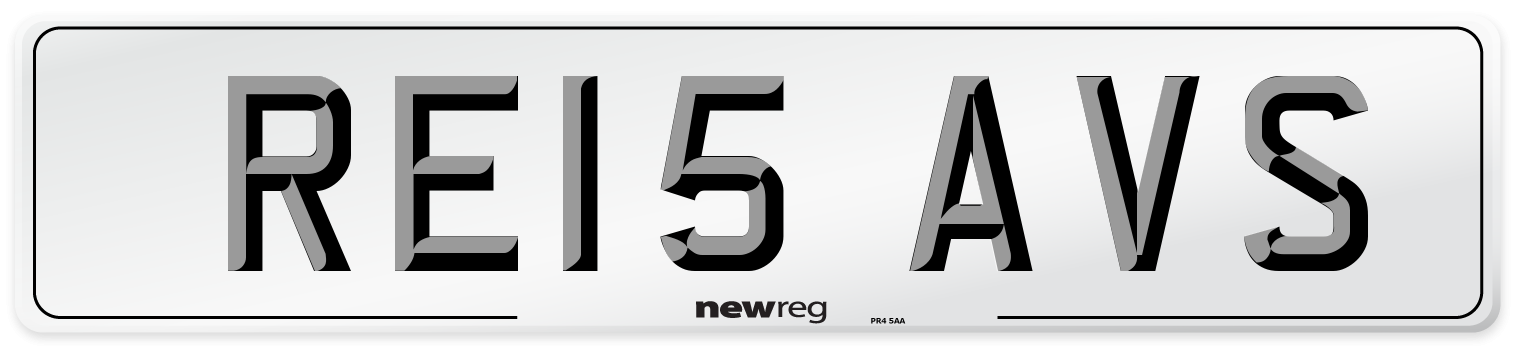 RE15 AVS Number Plate from New Reg